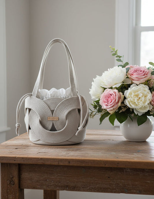 Cream Handmade Rope Bag - Anabi Bags