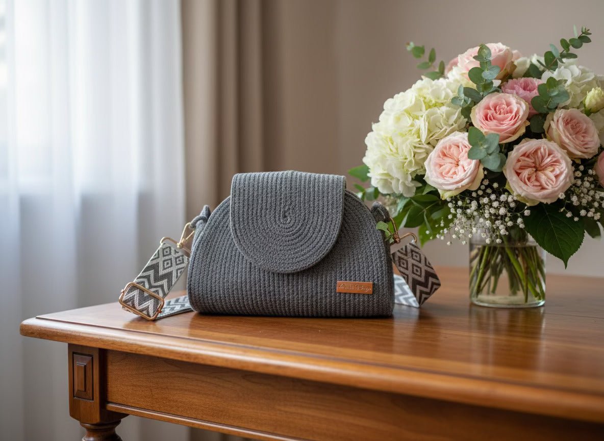 Maison Mano gray handmade rope bag