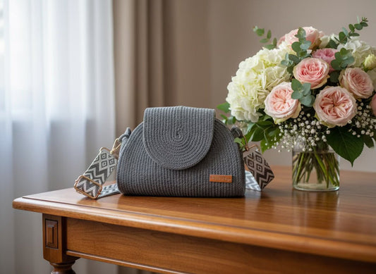 Maison Mano gray handmade rope bag