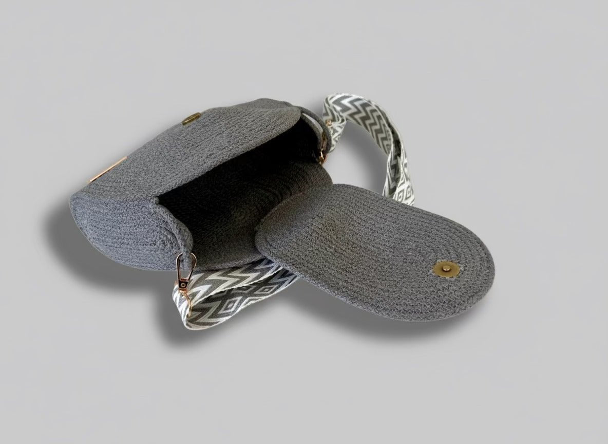 Maison Mano gray handmade rope bag