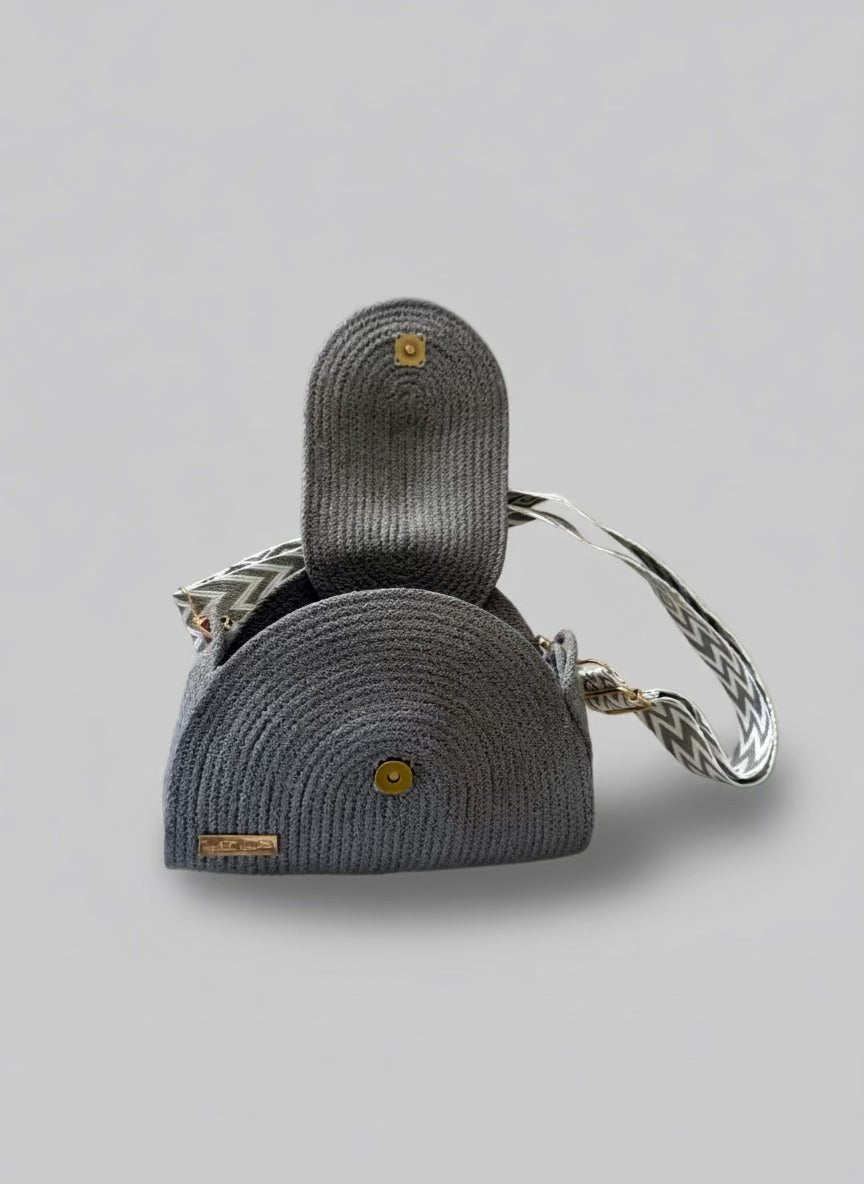 Maison Mano gray handmade rope bag